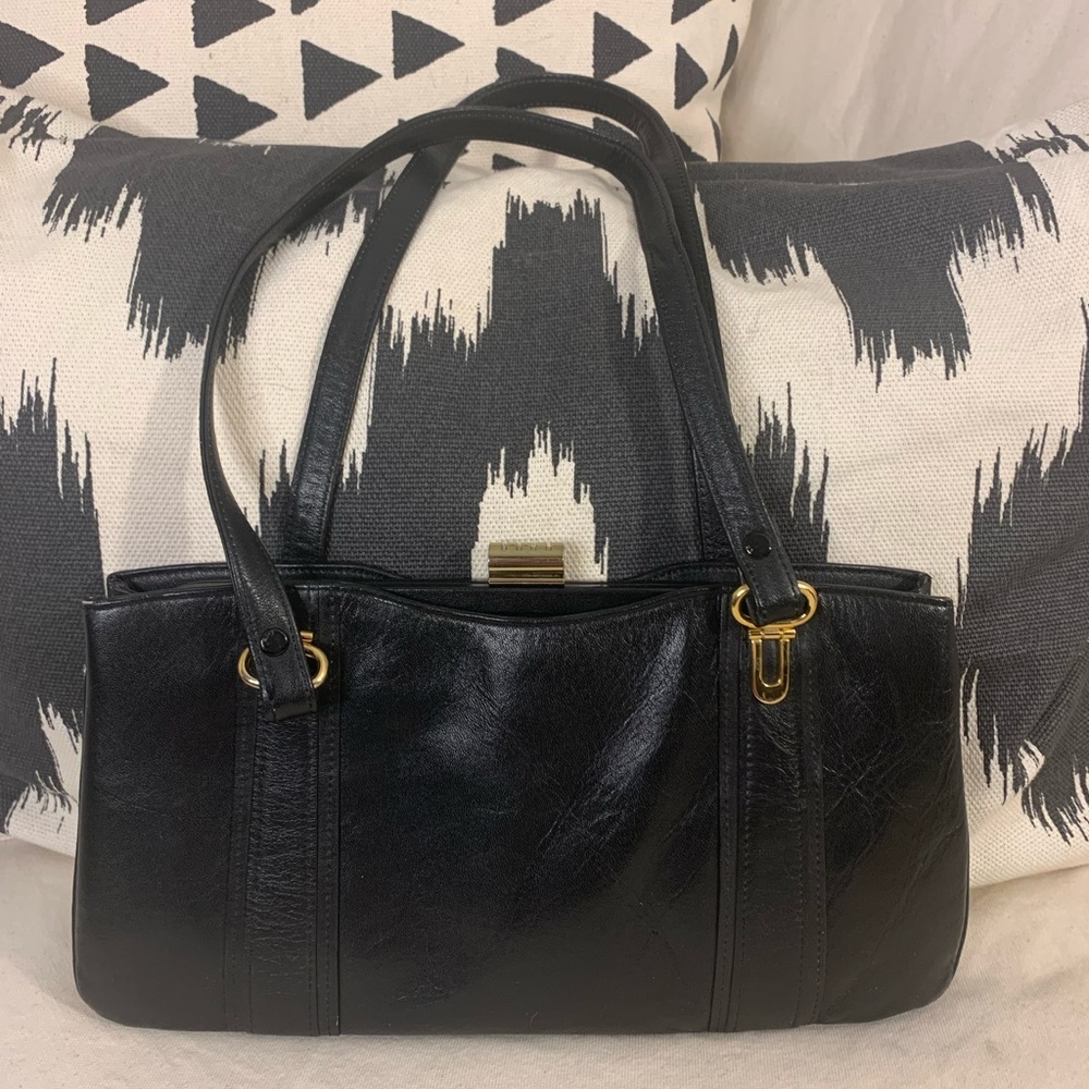 Vintage Black Leather Small Purse